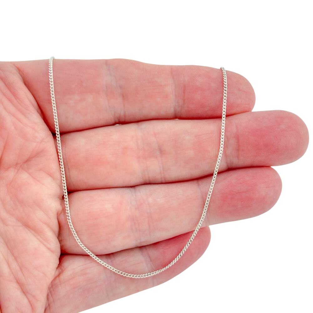 Vintage Italy Sterling Silver 925 Curb Link Chain Necklace 18"